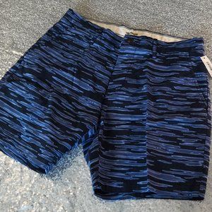 Goodthreads Mens Woven Cotton Chino Style Short Navy Camo Stripe Blue Sz 32